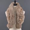 Natural Fur Scarf Winter Women Warm 100%Genuine Real Rex Rabbit Fur Scarf New Fashion Russia Lady Real Fur Shawl Pompom