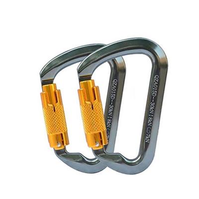 Karabina pro Mountain Auto Lock s bezpečnostní karabinou 30KN D CE Snadno vyrobitelná z hliníku Ultra Outdoor Sada 2 lezeček, (Automatický) Prsten, prsten,