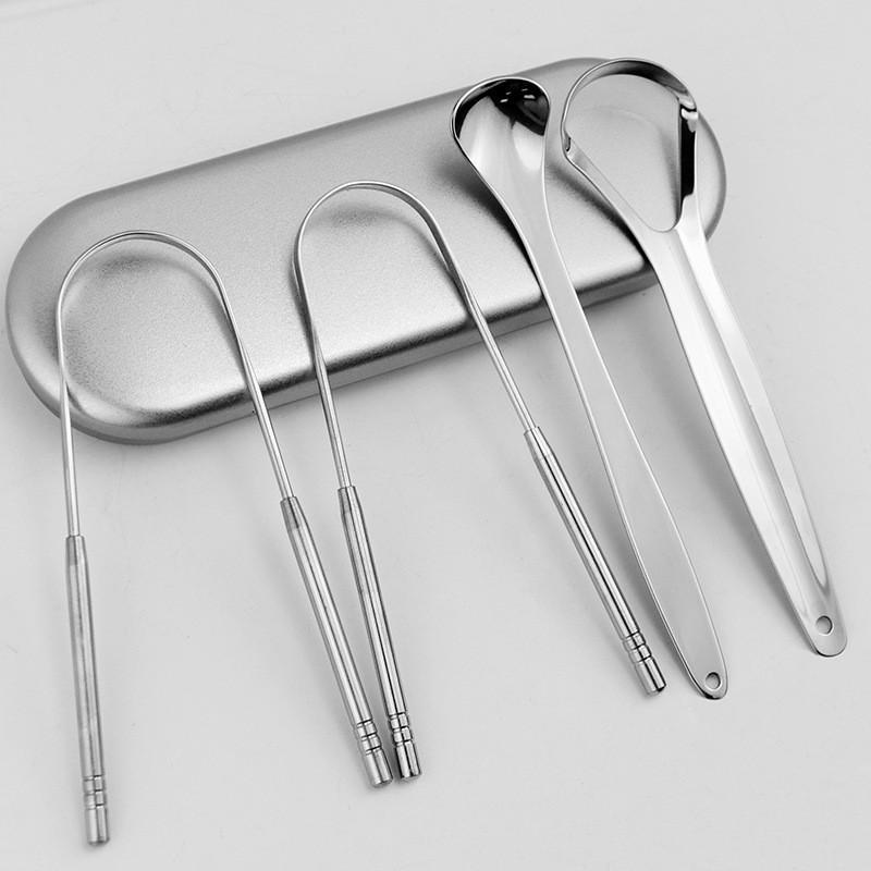 Stainless Steel U-Shaped Tongue Scraper for Oral Care