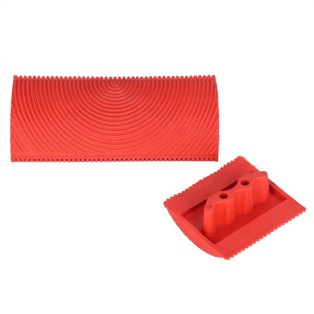 2pcs Embossed Pattern Wood Graining Tool Red Faux Wood Painting Tool Wood Grain Brush  DIY