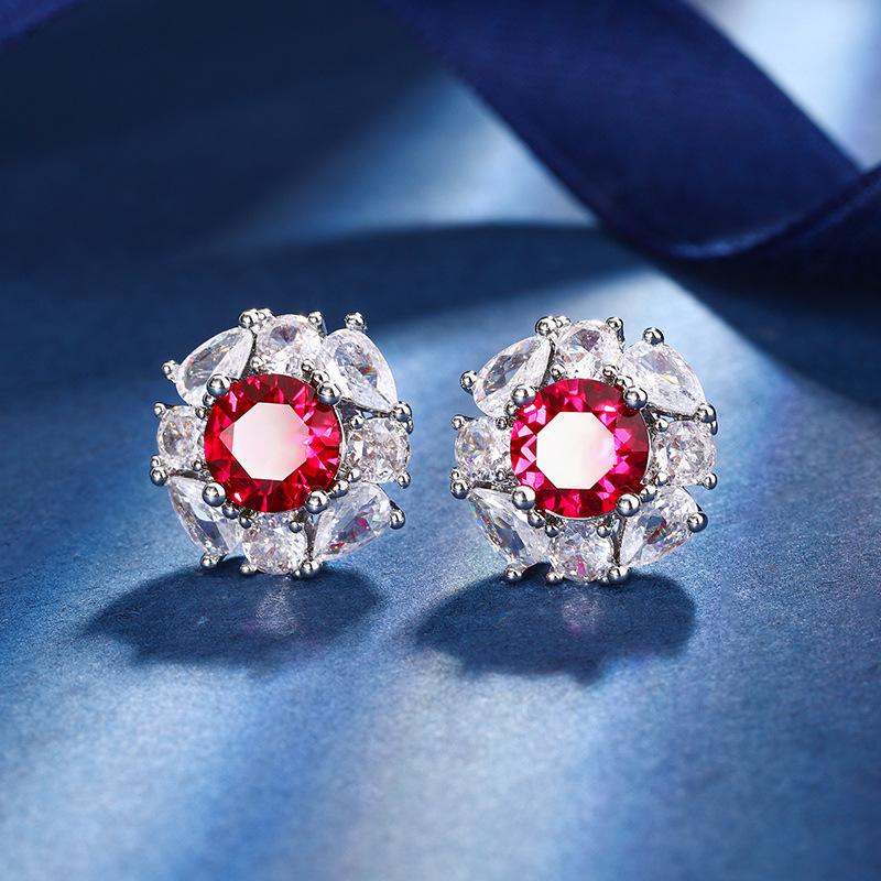 

Осенне-зимние украшения Медная основа с золотым покрытием Имитация красного корунда Круглый Темперамент Легкая роскошь Костюм Женский 10 мм 7 м