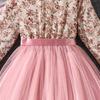 Girls' Big Kid Floral Lapel Mesh Princess Dress - Autumn 2025 Edition
