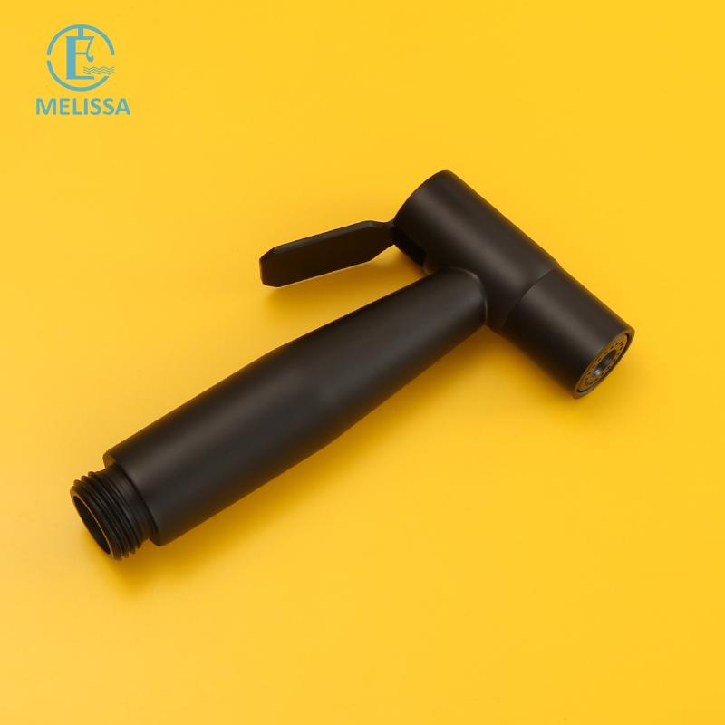 Melissa Modern Brass Stainless Steel Hotel Use Wall-Mounted Black Toilet Bidet Spray Shattaf Set Handheld Shower Angle Valve