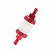Metal Glass Inline Gas Oil Fuel Filter 8mm Thread Replacement for Motorcycle (Red)