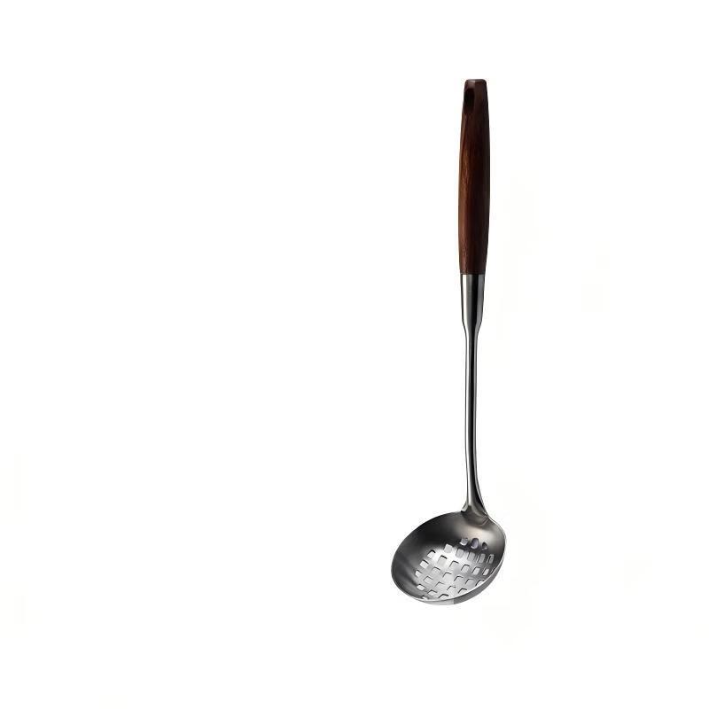 ZISIZ Stainless Steel Pear Wood Handle Cooking Utensils
