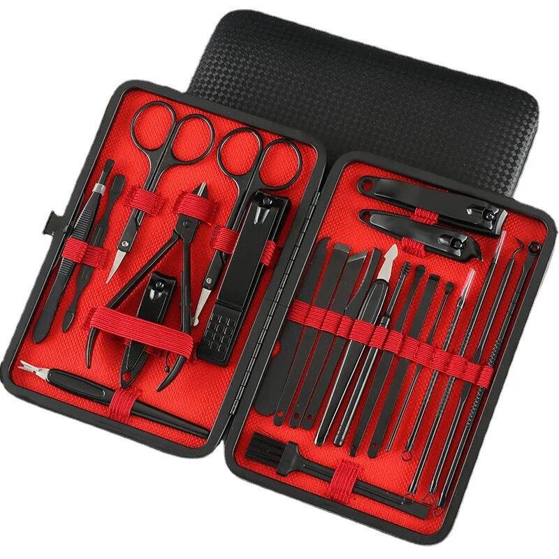 

Набор из 24 кусачек для ногтей из нержавеющей стали, зажим для бровей, игла для удаления прыщей, ножницы, плоскогубцы, нож для педикюра, инструменты для удаления омертвевшей кожи