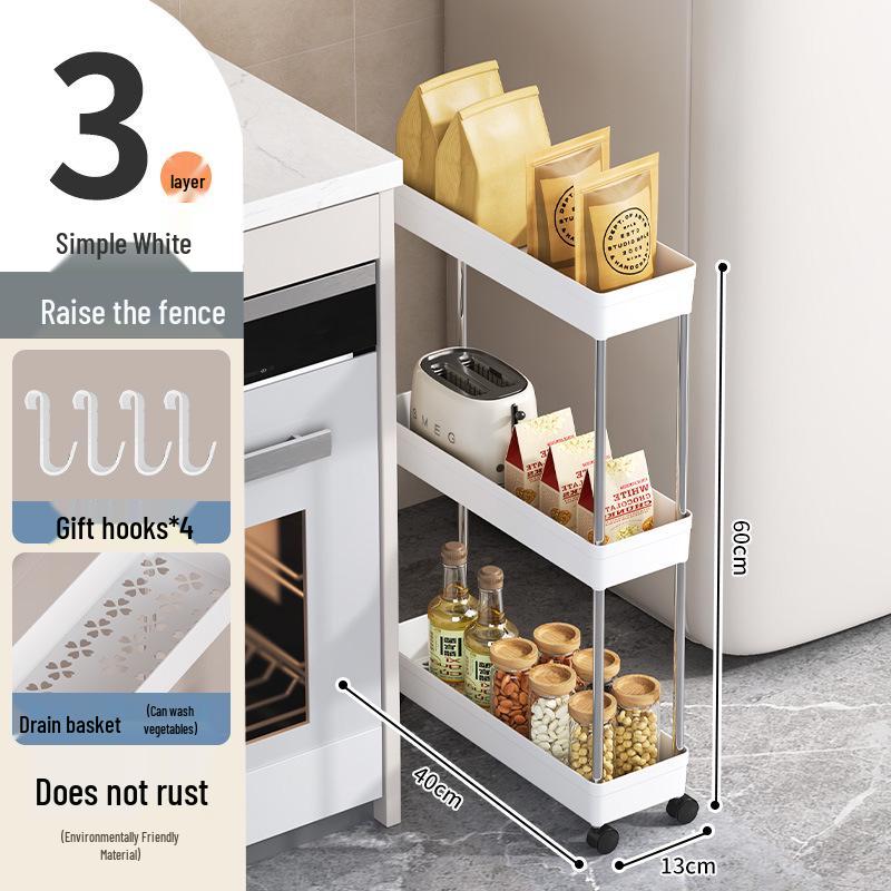Multi-Layer Floor-Standing Trolley: Kitchen, Living Room, Bath Storage Rack