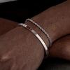 2 stuks Heren Kettingarmbanden, Roestvrij Staal Manchet Bangle Armband, Casual Sieraden Set voor Echtgenoot Vader