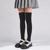 Jk Black White Long Socks for Women Lolita Solid Knee High Velvet Socks Girls Fashion Kawaii Sexy Cosplay Nylon Socks S-XL