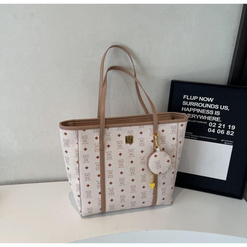 

Сумка большой вместимости женская новая простая и универсальная на плечо для покупок, сумка-тоут для учебы и работы without pendant грязно-белый