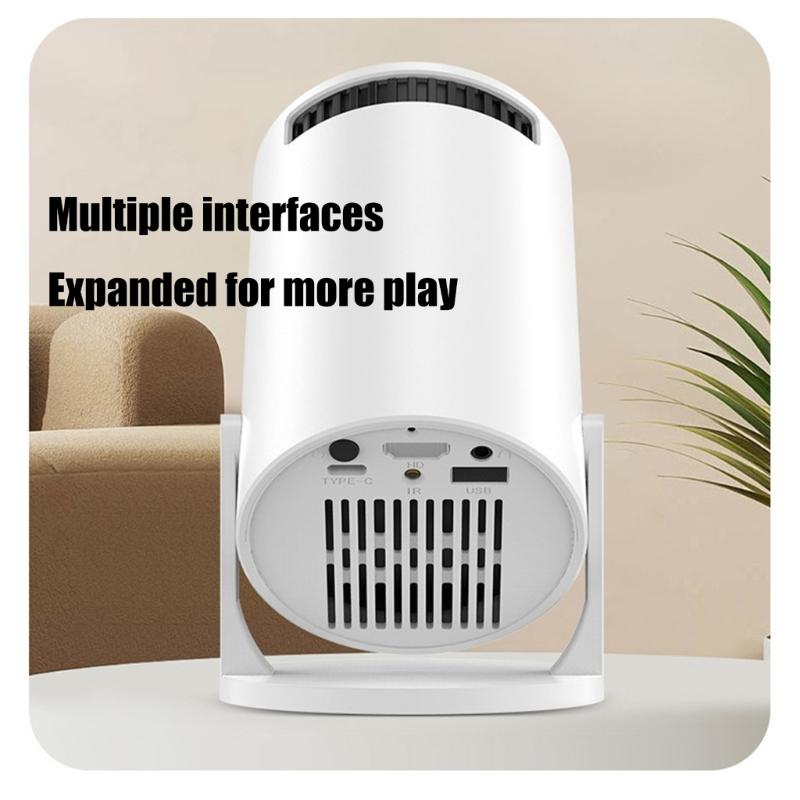 1080P USB Corded Projector With 240 Degree Rotating Lens and Auto Correction for Multi Scenario Use