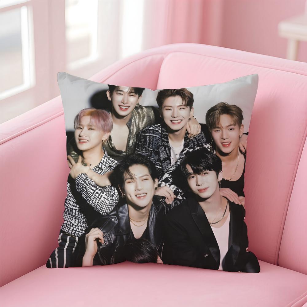 MMONSTA X Cushion Cover Pillowcase Short Plush Invisible zipper Room Sofa Cushion Cover