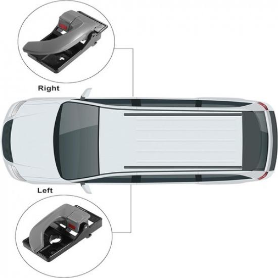 2x Car Interior Ide Door Handle Gray Left Right For Hyundai Tucson 2005-2009