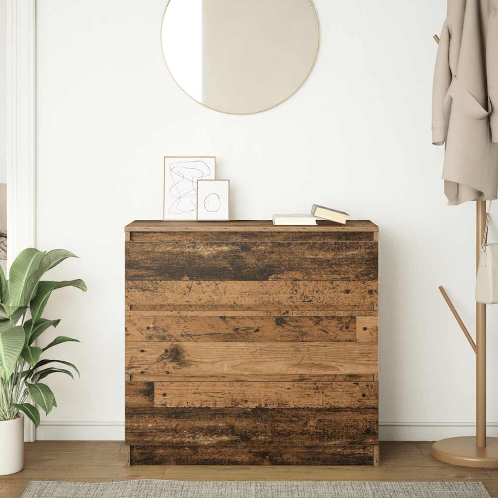 Sideboard with Rustic Wood Look 80 x 35 x 76 cm Engineered Wood