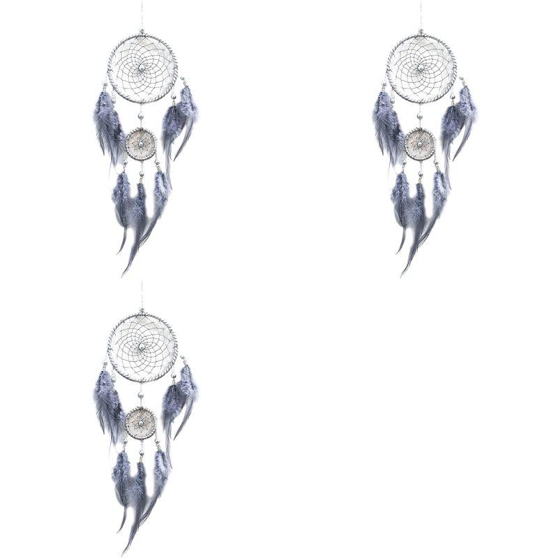 

2025 Trend 3X Dream Catcher - Handmade Traditional Feather Wall Hanging Home Decor Ornament Craft Valentine s Day Gifts For Frie синий