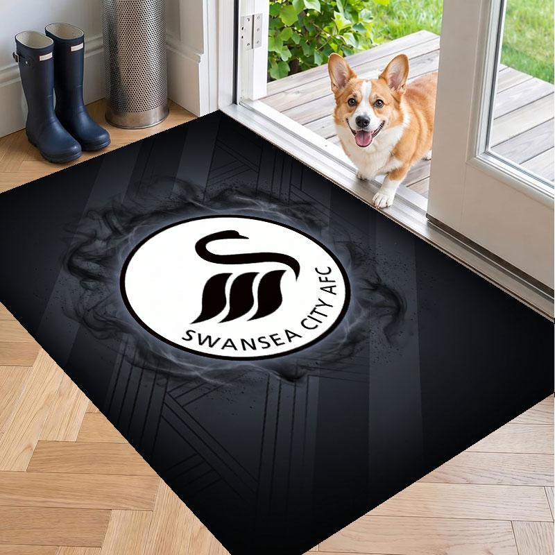 Soft Floor Carpet Swansea City Pattern Area Rug Decorative Mat For Home Room Decoration