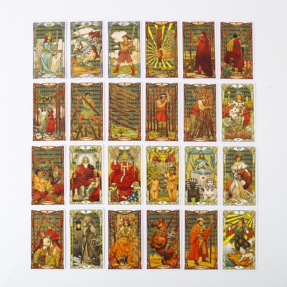 10x6 Cm Golden Art Nouveau Tarot In A Tin