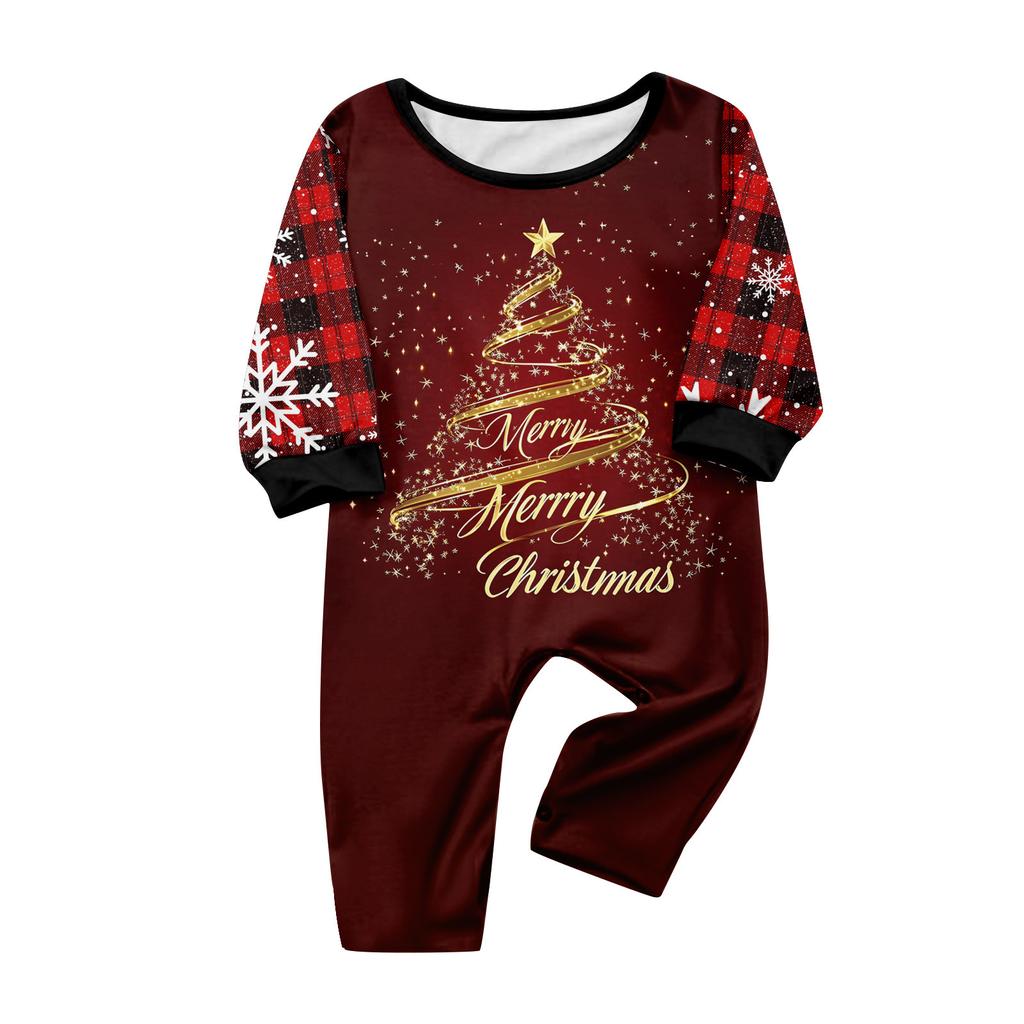 Christmas Print Cute Family Set Pajamas, Home Clothes, Family Set Long Sleeve Top Pants Set