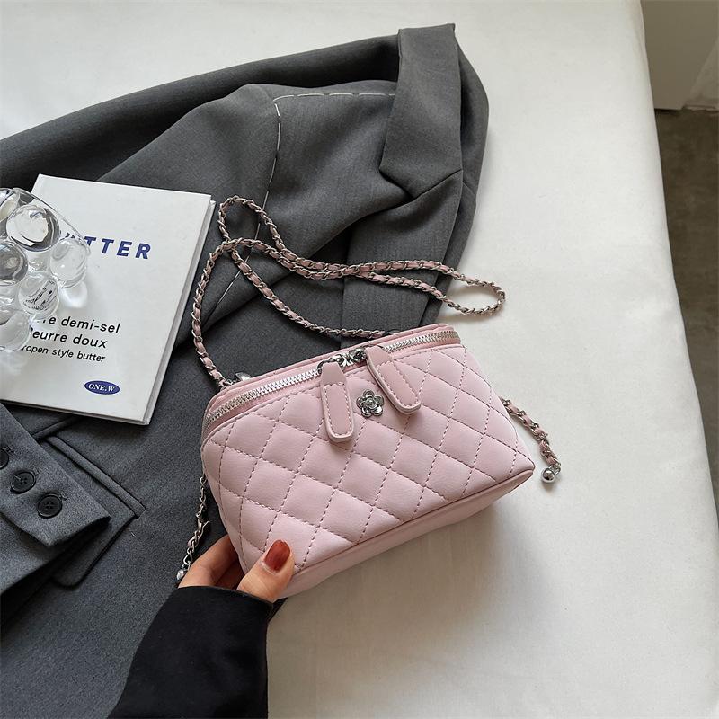 Rhombus chain bag women's spring and summer new niche shoulder messenger bag high-end box small square bag