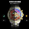 RORIOS Date Business Edelstahl Business Trip Silber Herrenuhr, Analog, Display, Leuchtend, Wasserdicht, Multifunktional, Mehrzeiger Analog,