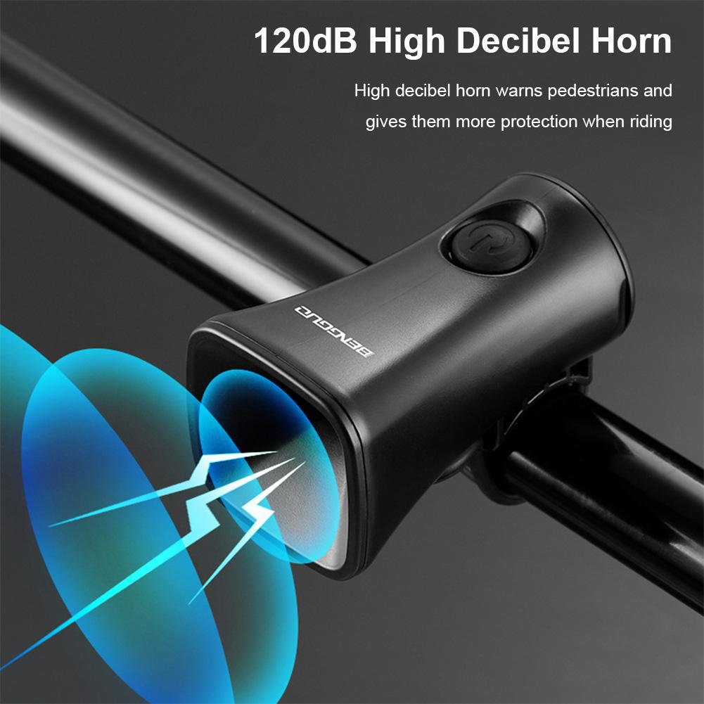 Cycling Horn 120dB Warning Safety Bell Loud Bicycle Handlebar Alarm Ring Bell Rechargeable for Mountain Bike Road Bike Scooters
