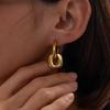 Salircon Luxury Stainless Steel 18K Gold Plated Drop Earrings Women Unique Creative Lock Pendant Earring Wedding Banquet Jewelry