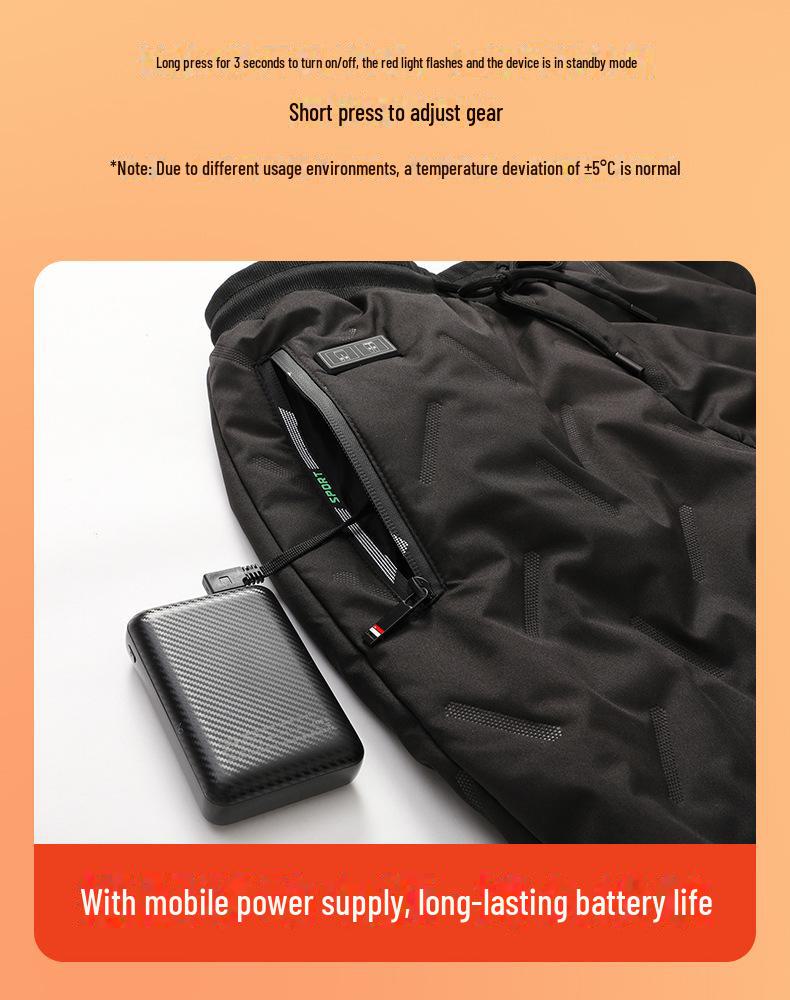 Unisex Electric Heating Pants - Plush Lined, Thick, Cold-Proof, Casual, with Cross-Border Charging.