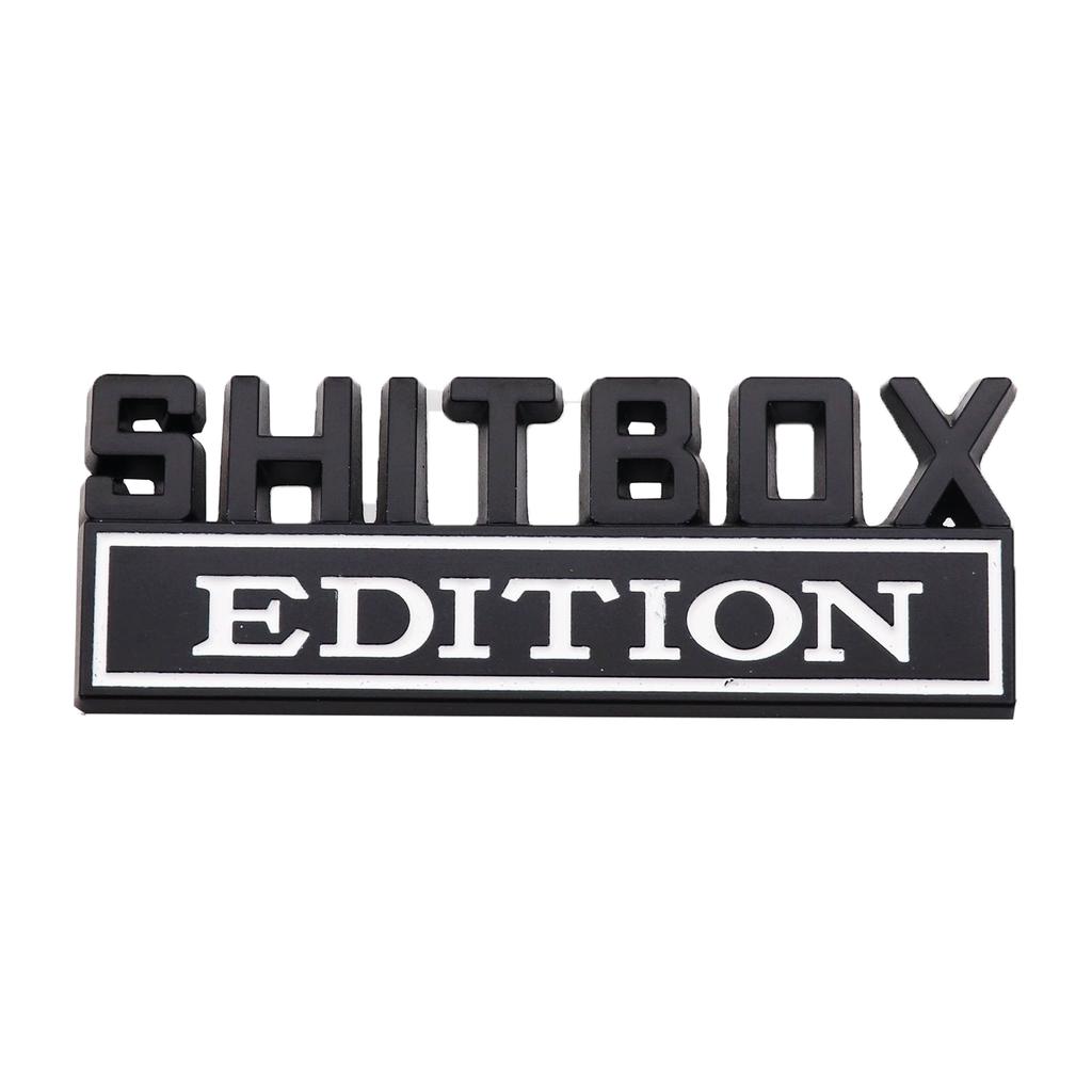 3D Zinc Alloy Emblem SHITBOX EDITION Badge Car Tail Side Sticker Accessories for Jeep, Dodge, Chrysler and Trucks. ALU1