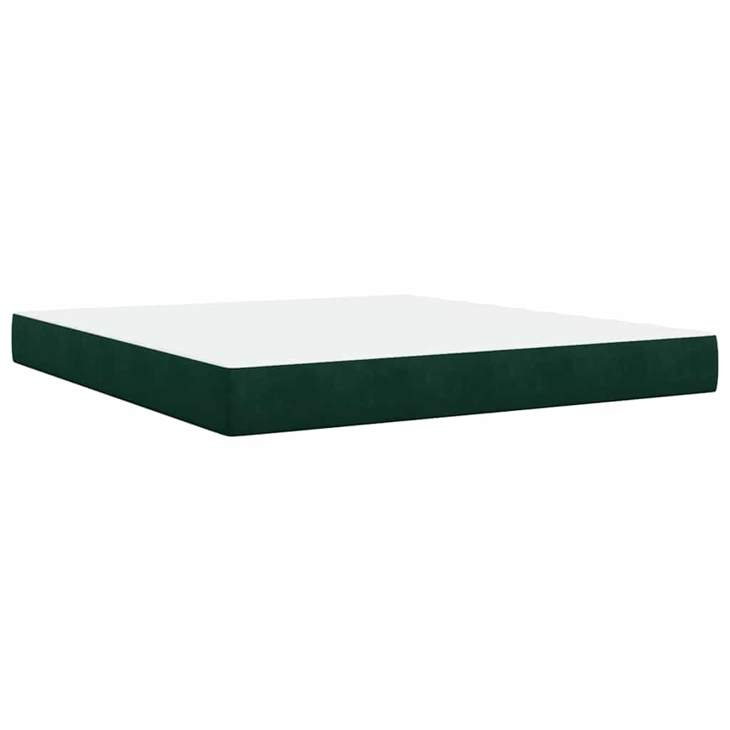 Box Spring Bed with Mattress Dark Green 180 X 200 Cm Velvet