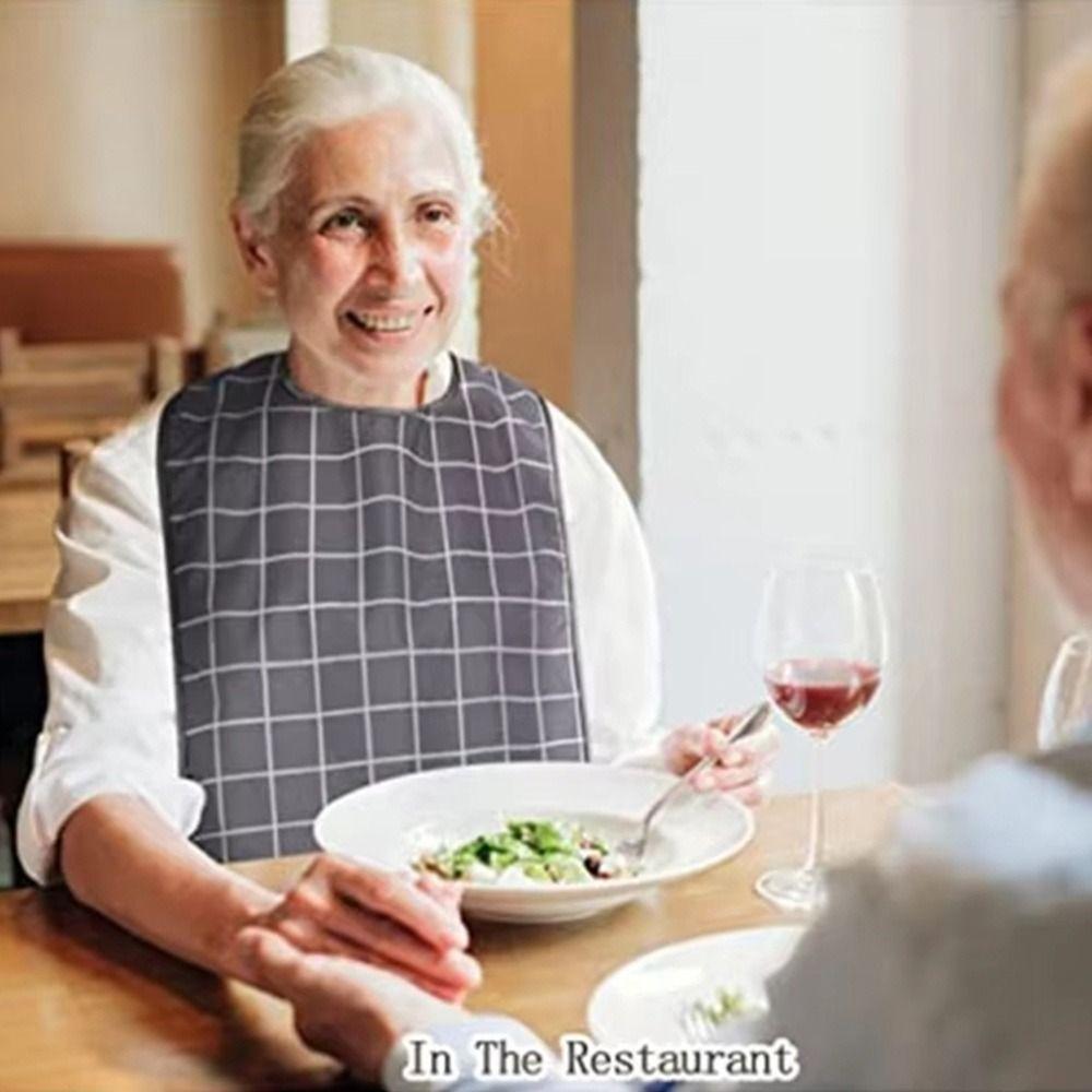 S/M/L Senioren-Esslatz Schmutzabweisende Erwachsenen-Abdeckung Neue Schürze Esshilfe