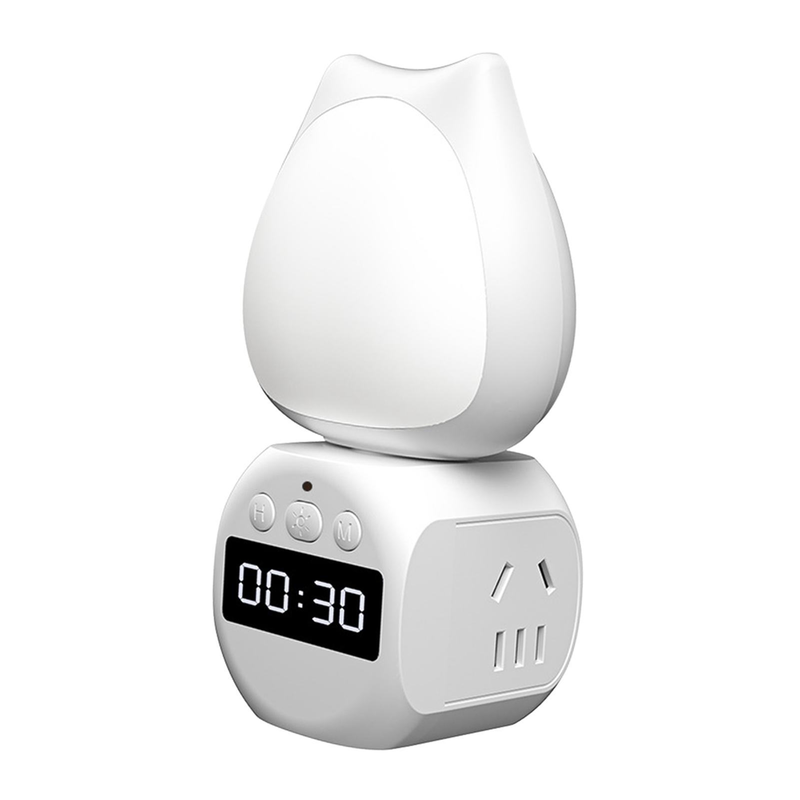 

Plug In Night Light 350 degrees Rotating Mini LED Eye Care Smart Control White Night Light with Clock Display Without