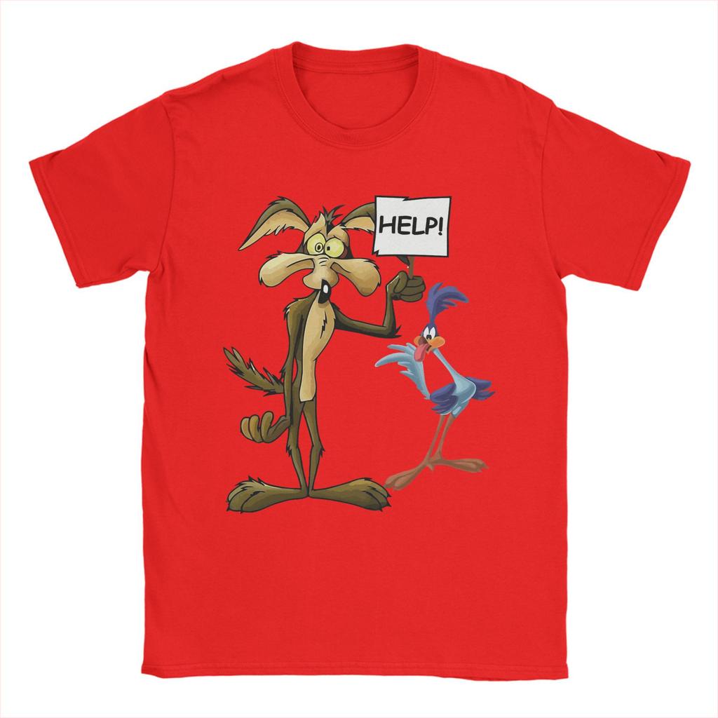 Wile E.. Tričko Kojot a Road Runner Letní Harajuku Trička Pánské Bavlněné Kulatý Výstřih Nadměrná Velikost 5XL Trička Krátký Rukáv