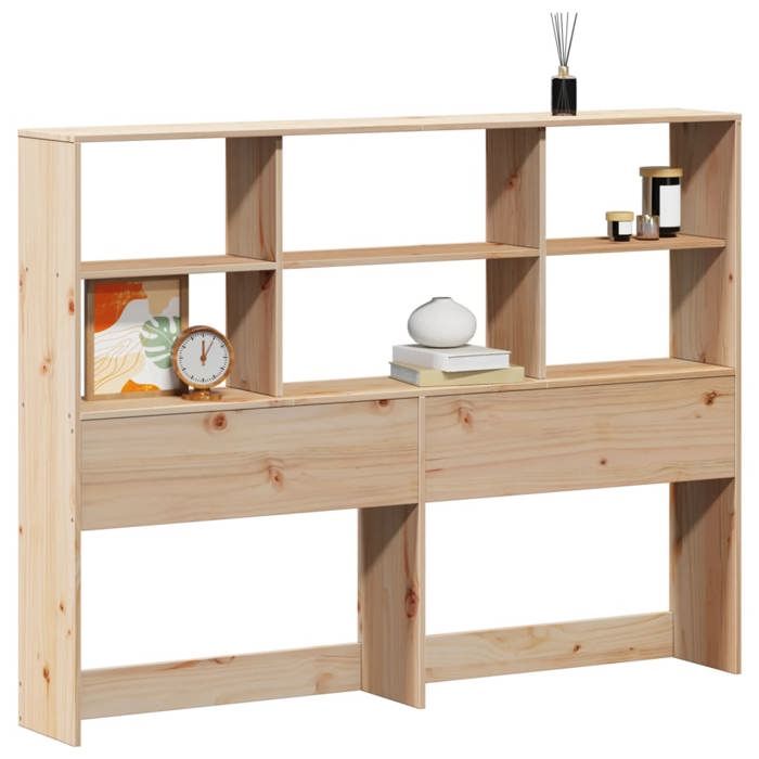 VidaXL Tête de lit avec rangement 160 cm bois massif de pin, tête de lit en bois, tête de lit avec rangement, tête de lit 855654