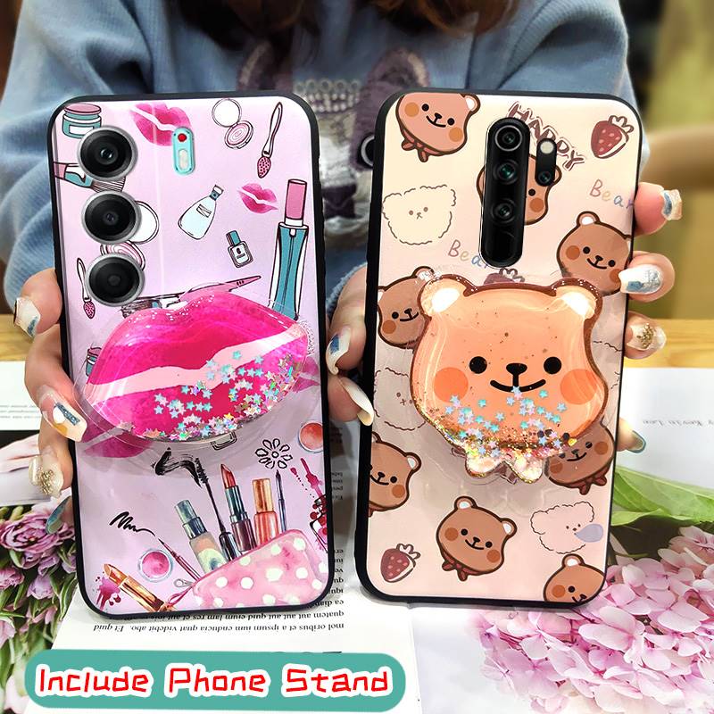 Cartoon Durable Phone Case For Tecno Camon40 4G/CM5 Waterproof Back Cover Soft Case Skin feel silicone Glitter Quicksand