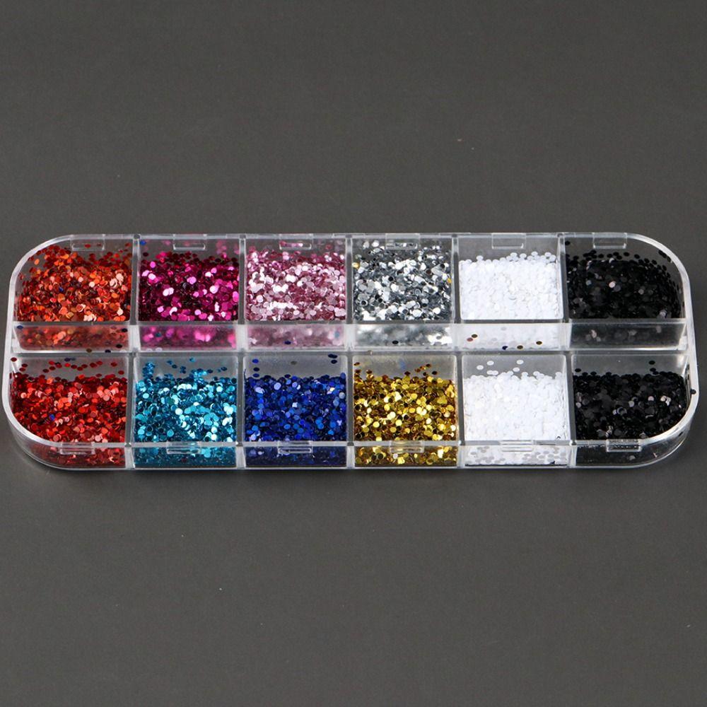 Y2K Cute Nail Flakes Kawaii Nail Charm Supplies 12 Grids Nail Sequins DIY