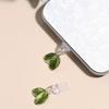 1pc Creative Green Leaf Shaped Dust Plug Compatible with iPhone/Type-C Charging Port & Data Port