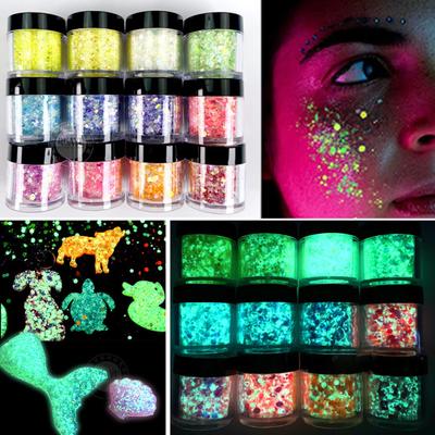 1 Bottle Nail Flake Luminous Reflective High Saturation Glow Dark Glitters Nail Art