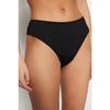Black Textured High Waist Bikini Bottom Tbess23ba00128