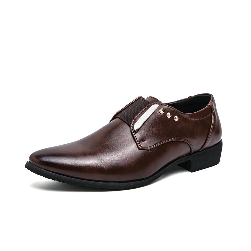 

Fashion High End Brand Men s Business Formal Shoes Luxury Banquet Groom s Wedding Shoes Pointed Men s Leather Casual Shoes Anti Slip 38 коричневый