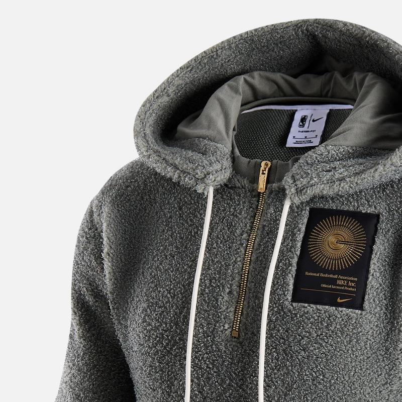 Nike Hooded Pullover Sweatshirt With Logo Lettering Men Tops Dark-Muddy-Gray FD8467-053