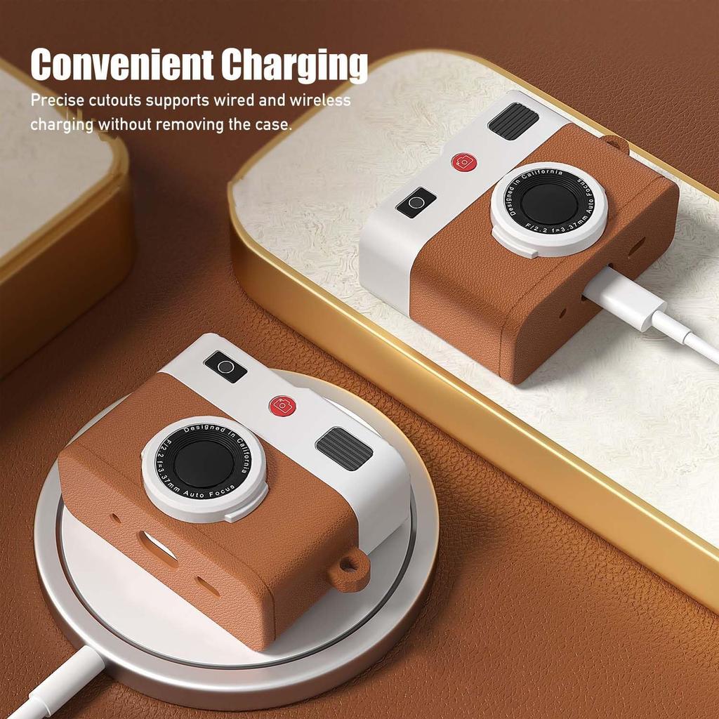 for AirPods Pro 3 Earphone Cases Retro 3D Camera Design Protective Silicone Shockproof Case Cover for AirPods Pro 3 with Lanyard