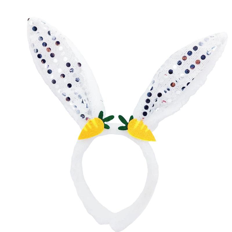 Neue Osterhasenohr-Haarbänder Plüsch-Hasenohren Karotten-Haarband Party Cosplay Kostüm Kopfschmuck Gesichtswasch-Haar-Accessoires Geschenk