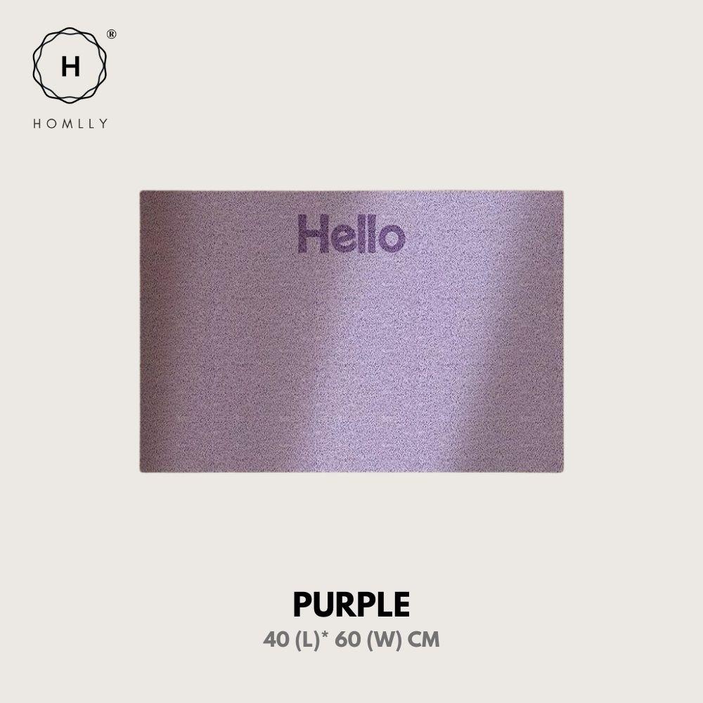 Homlly Hello Washable Non-Slip Coil Soft Entrance Door Mat (X2PCS)