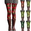 Women's Casual Fashion Outdoor Christmas Printed Slim Elastic Yoga Pants Cropped Pants