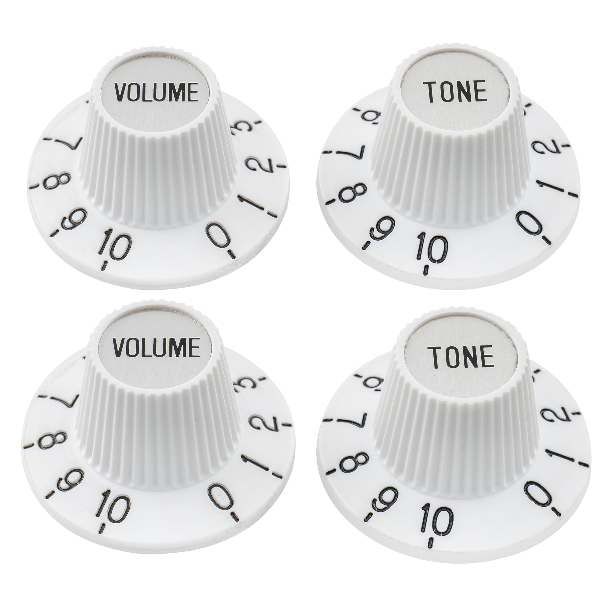 

Musiclily Pro Top Hat Sombrero Inch for Volume and Tone Controls of Electric White 2 TONE Knob, Knob, Standard, Guitar/Bass Amplifiers, (2 VOL. + Set) білий