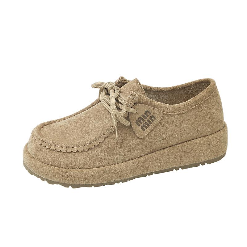 One-pedal kangaroo shoes women's 2025 new early autumn explosion lazy casual fashion versatile single shoes