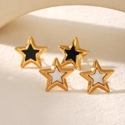 Brincos de Pino Estrela em Aço Inoxidável: Design Moderno, Simples e Elegante para Mulheres