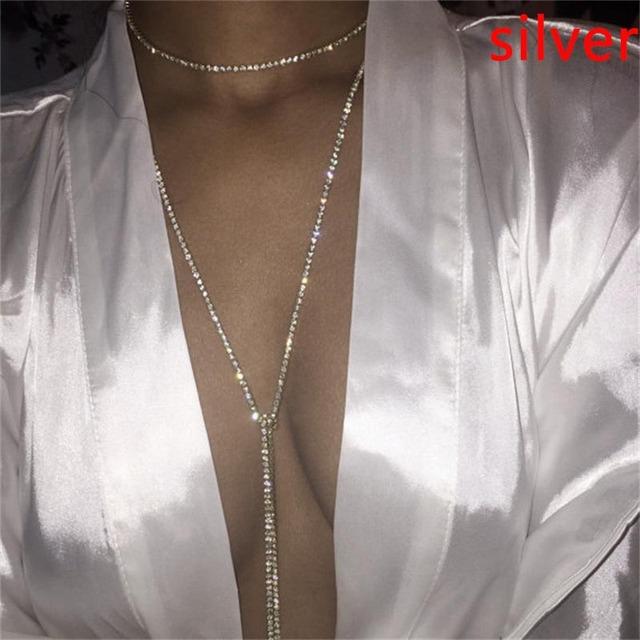 Vintage Multilayer Crystal Pendant Necklace Women Gold Color Beads Moon Star Horn Crescent Choker Necklaces Jewelry New