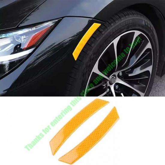 For Lexus LS500/h Yellow Car Wheel Eyebrow Fender Reflective Stickers Decals 2Pc