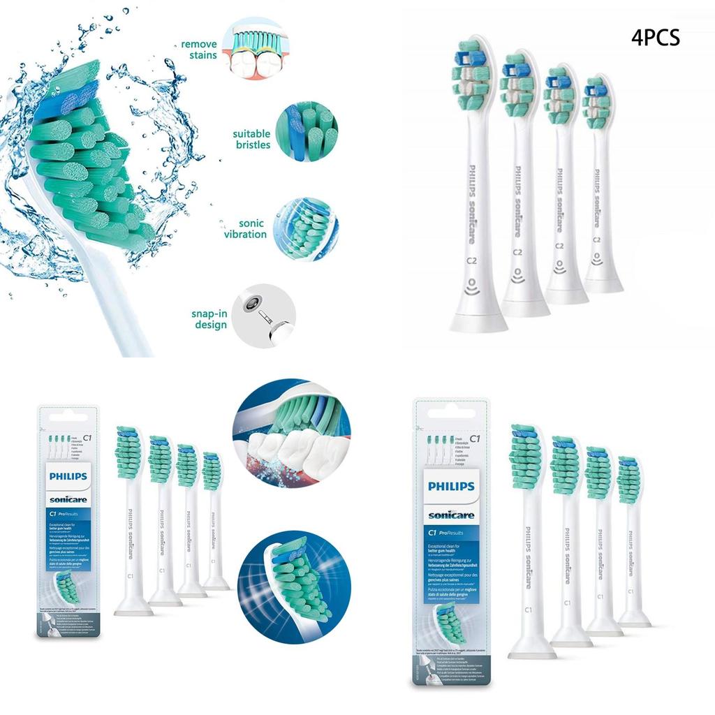 Philips Sonicare C1/2 Tandenborstel Vervangkoppen Pak van 4 Zacht en Effectief